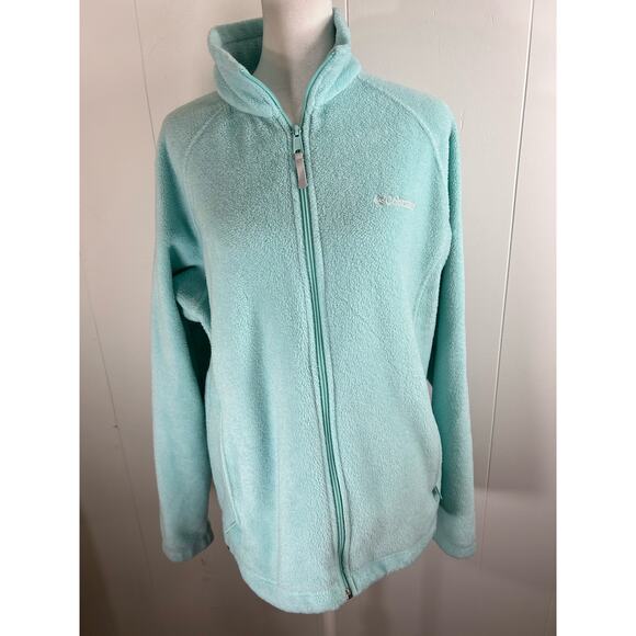 Columbia pastel aqua women’s size large full zip fleece Jacket - Picture 1 of 6